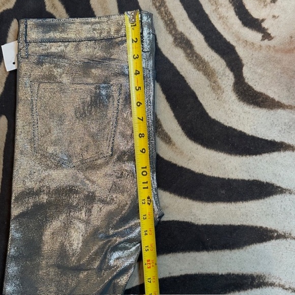 J Brand Leather Snake Embossed Pants Metallic Blue Straight Leg Size 30🌸 - Picture 16 of 16